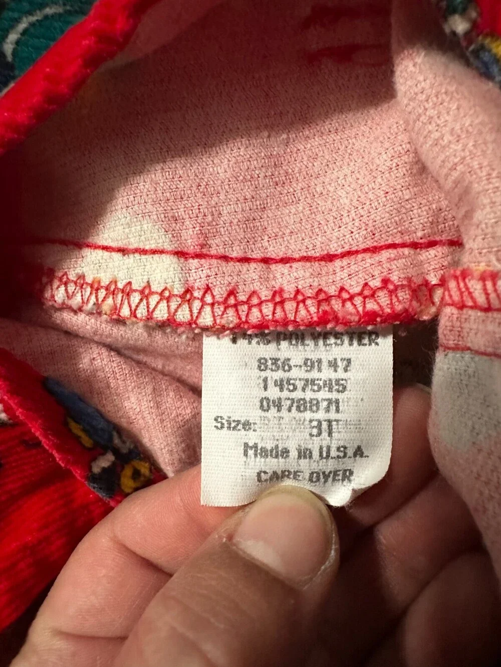 Vintage Paper Tag Osh Kosh B'Josh Coduroy Red Overalls With Trains Size 3T